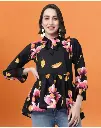 Casual Printed Women Black Top