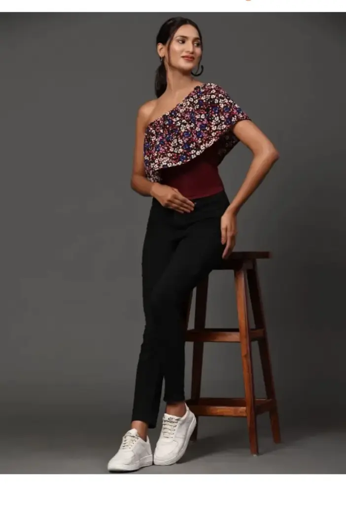 Casual Floral Print Women Purple Top