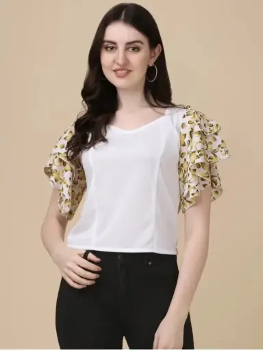 Casual printed Women black top
