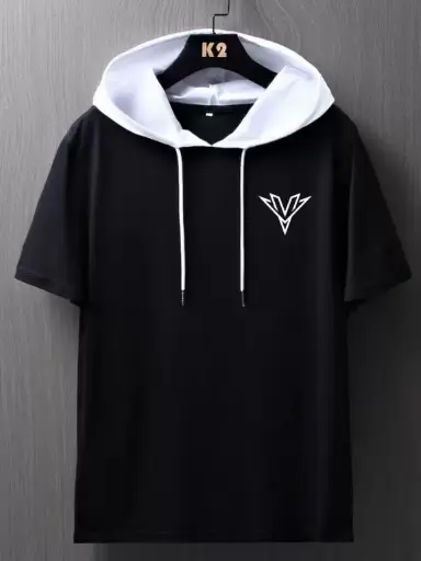 Solid Men Black T-Shirt